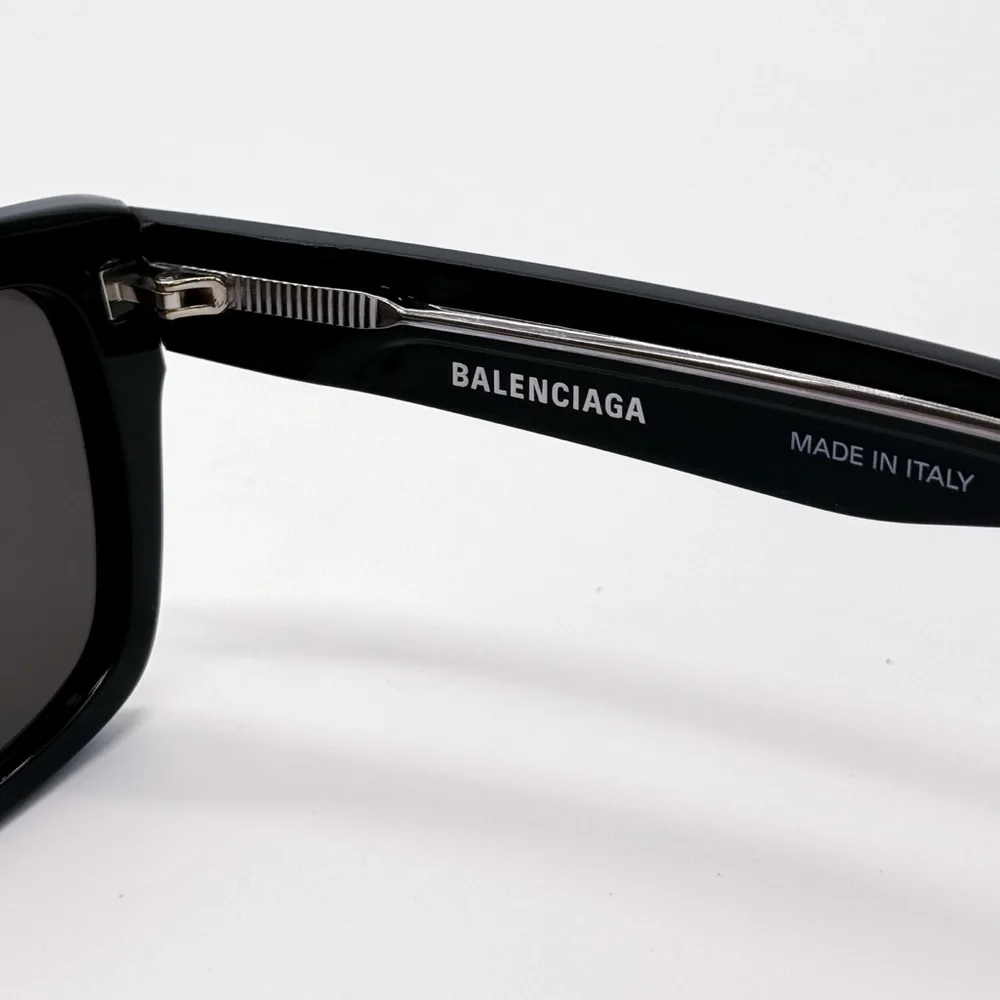 NEW BALENCIAGA BB0346S 001 SQUARE BLACK GREY UNISEX SUNGLASSES BALENCIAGA